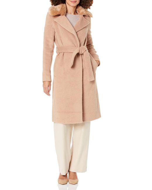 Guess Brenda Wool Blend Coat in Natural Lyst