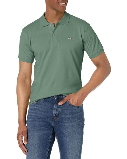 Lacoste Green Contemporary Collection's Short Sleeve Classic Pique L.12.12 Polo Shirt for men