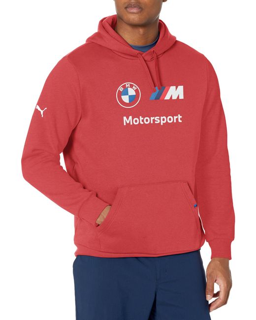 PUMA Red Bmw M Motorsport Essentials Fleece Hoodie for men