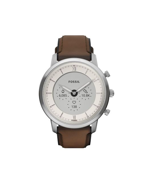 Fossil Neutra Gen 6 Hybrid 44mm Stainless Steel And Leather Smart Watch