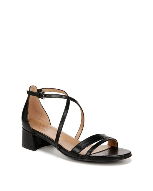 Naturalizer Black June Strappy Low Block Heel Dress Sandal ( Leather) Sandals