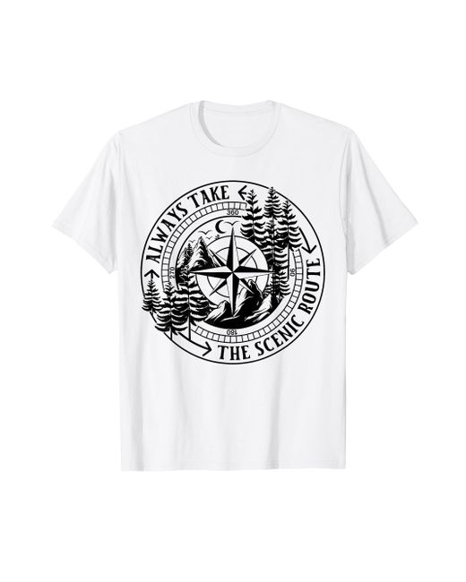Camper White Always Take The Scenic Route T-shirt