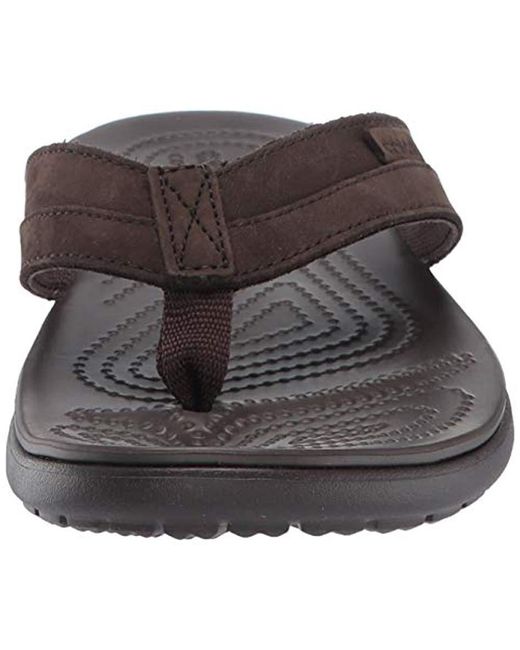 Lyst - Crocs™ Santa Cruz Leather Flip Flop for Men