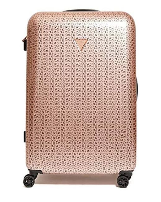 Guess Pink Burnley Collection 28" 8-wheeled Spinner Hardside In Rose Gold