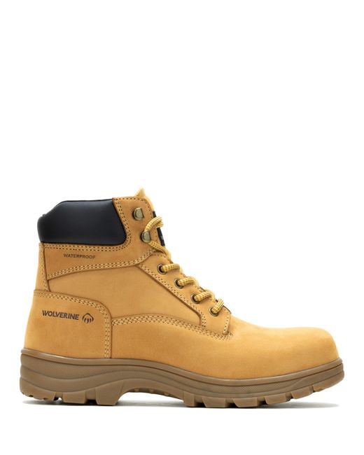 Wolverine Natural Carlsbad Waterproof Steel Toe 6" Construction Boot for men