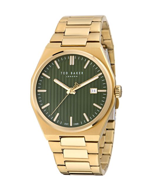 Ted Baker Metallic Barteen Gold-tone Stainless Steel Bracelet Watch for men