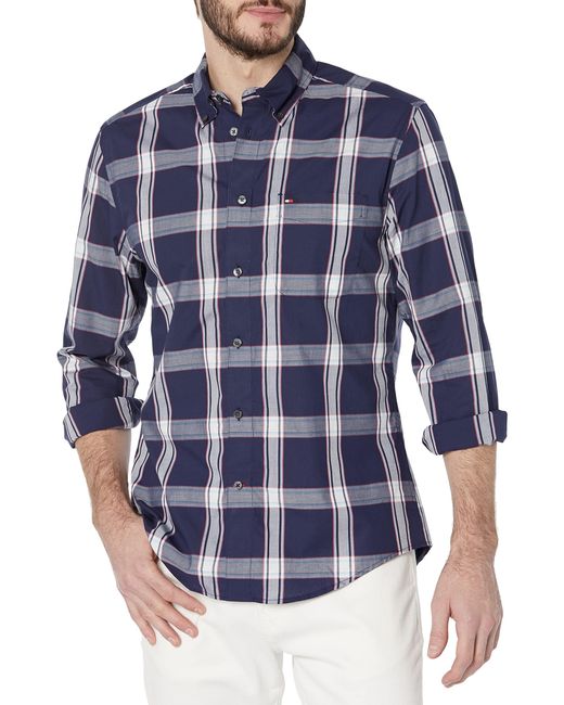 Tommy Hilfiger Blue Custom Fit Check Shirt for men
