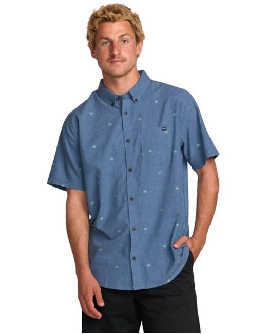 Billabong S All Day Jacquard Short Sleeve Deep Blue Sm One Size for men