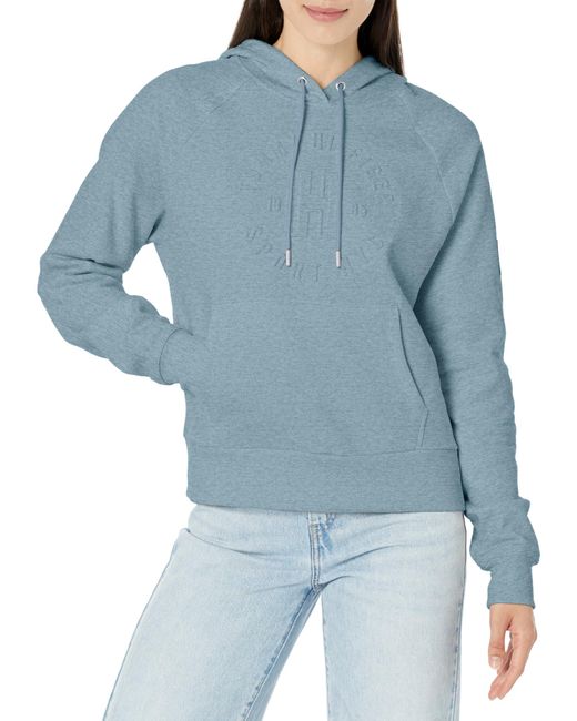 Tommy Hilfiger Blue Embossed Graphic Soft Fleece Hoodie
