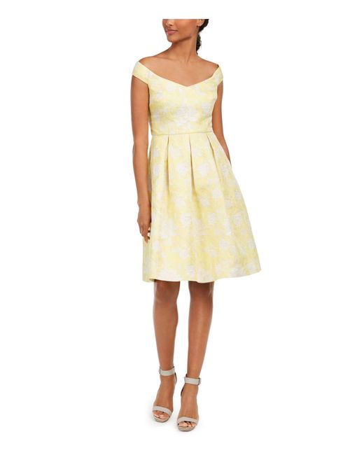 Brocade Fit \u0026 Flare Cocktail Dress Red 