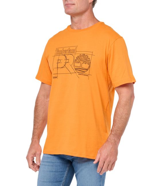Timberland Orange Innovation Blueprint Short-sleeve T-shirt for men