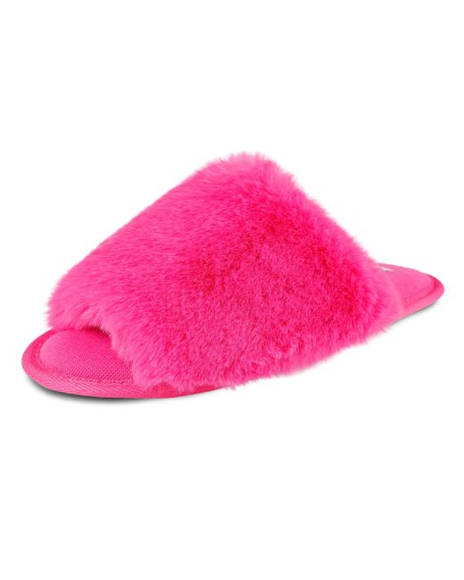 Jessica Simpson Pink Plush Slide Slipper