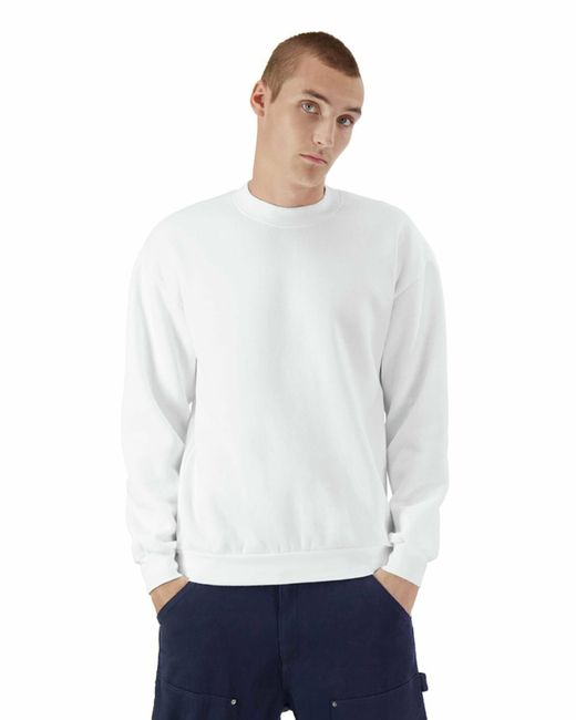 American Apparel White Reflex Fleece Crewneck Sweatshirt