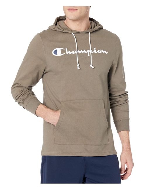 Champion Gray , Midweight, Soft And Comfortable T-shirt Hoodie For , Raisin Brown Script, Xx-large for men
