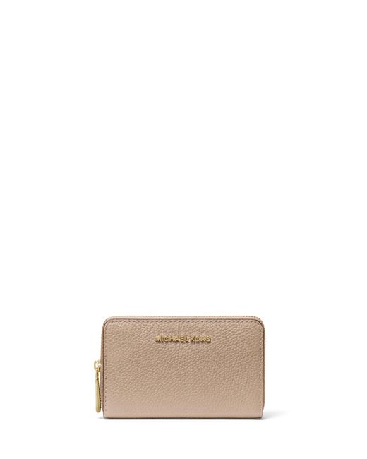 Michael Kors Natural Jet Set Small Zip Around Card Case