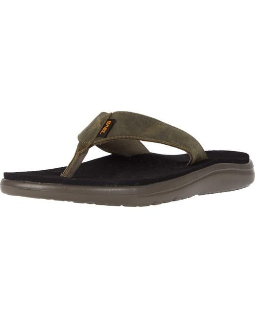 Teva Black Voya Flip Leather Flop for men