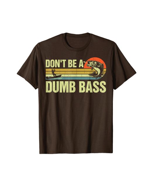 Caterpillar Fishing-shirt Don't Be A Dumb Bass Funny Vintage Dad T