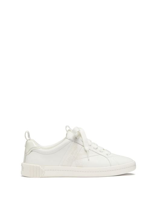 Kate Spade White Signature Lace Up Sneaker