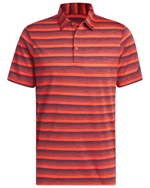 Adidas Red Two Color Stripe Polo Shirt for men
