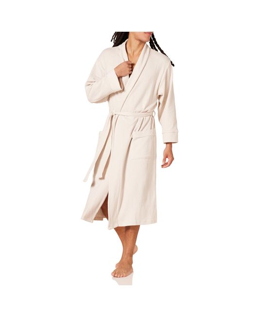 Amazon Essentials Natural Lightweight Waffle Robe for men