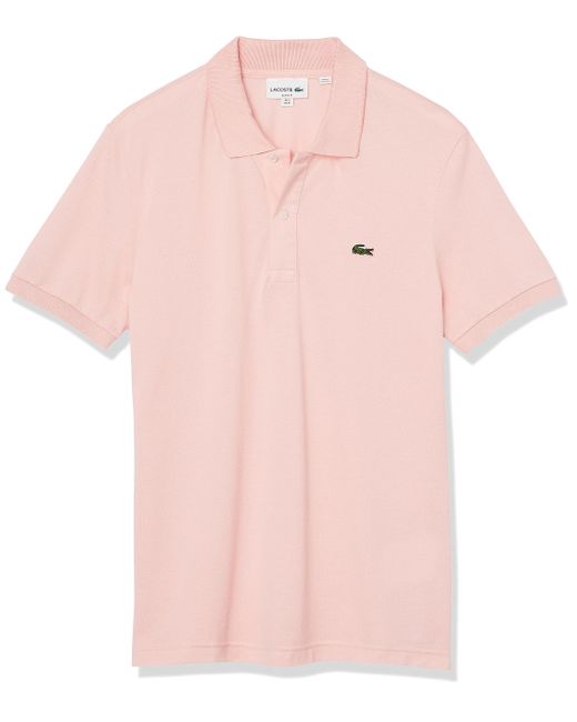 Lacoste Pink S Contemporary Collections Short Sleeve Classic Pique Polo Shirt for men