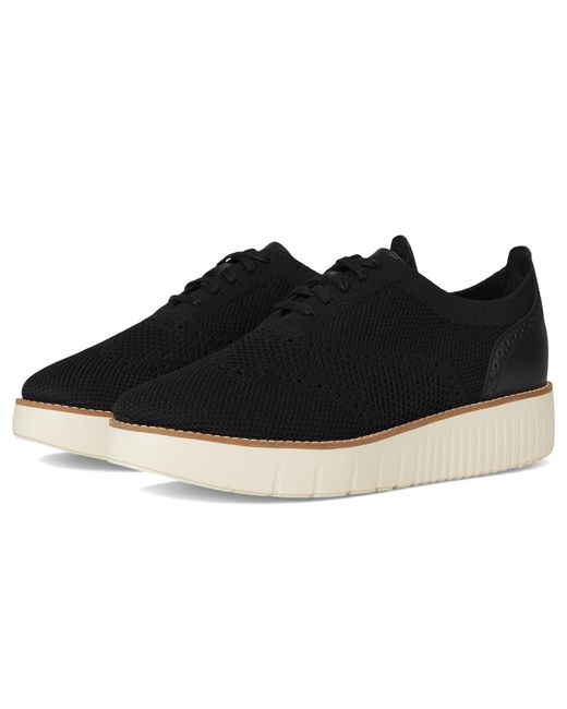 Cole Haan Black Grand City Platform Stitchlite Oxfords