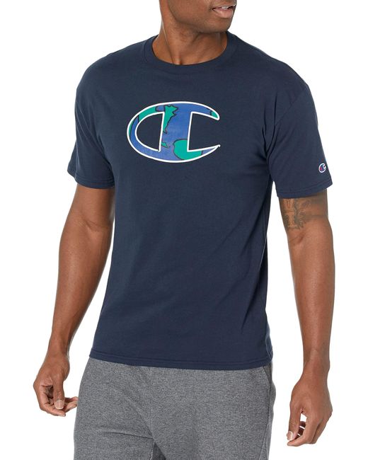Champion Blue Mens Classic T-shirt for men