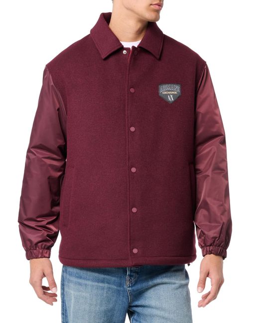 Emporio Armani Red A | X Armani Exchange Collegiate Capsule Shirt Jacket for men
