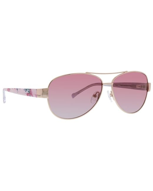 Vera Bradley Blanca Polarized Aviator Sunglasses in Pink | Lyst
