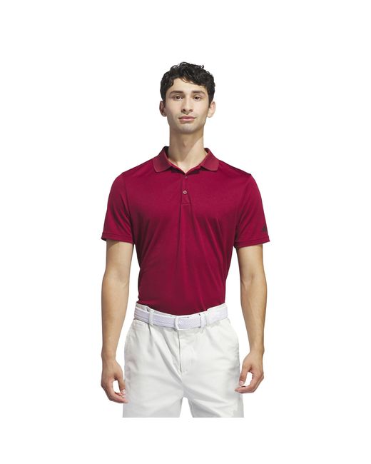 Adidas Red Adi Performance Short Sleeve Polo for men