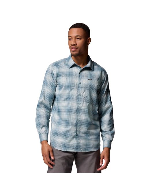 Columbia Men's Blue S Silver Ridge Utility Lite Plaid Long Sleeve