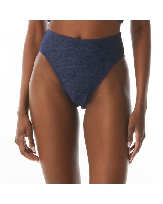Carmen Marc Valvo Blue Standard High Waist Bikini Bottom