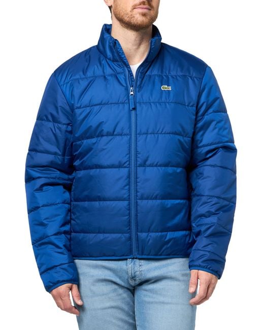 Lacoste Blue Short Lightweight Water Repellent Puffed Jacket for men