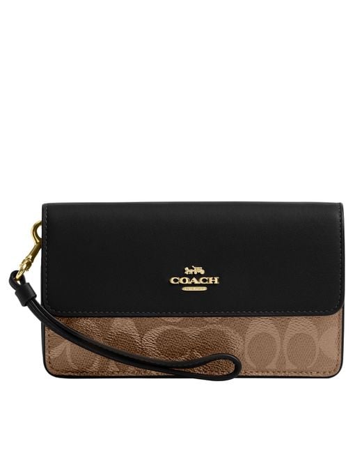 COACH Black Foldover Wristlet