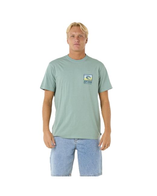T-shirt girocollo da uomo con logo Relaxed Fit di Rip Curl in Blue da Uomo