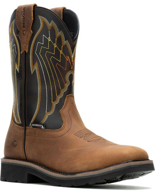 Wolverine Brown Rancher Eagle Waterproof Steel Toe 10" for men