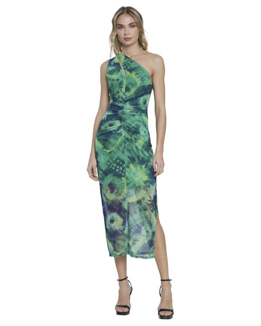 Donna Morgan Green S One-shoulder Keyhole Midi For | Formal & Cocktail Dresses