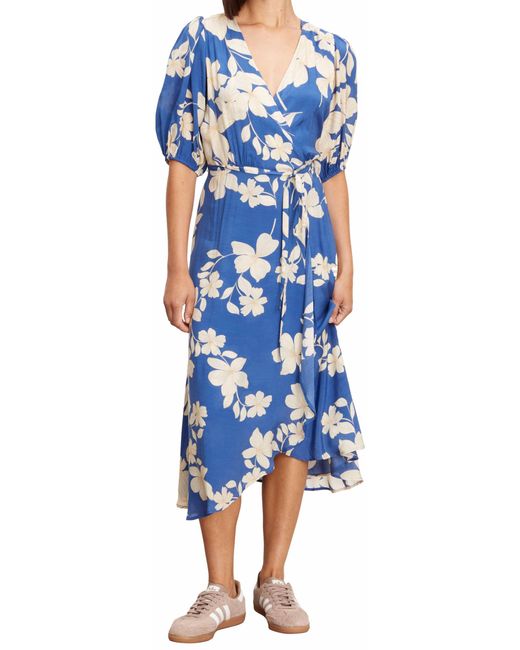 Velvet By Graham & Spencer Blue Kai Daylily Print Dress