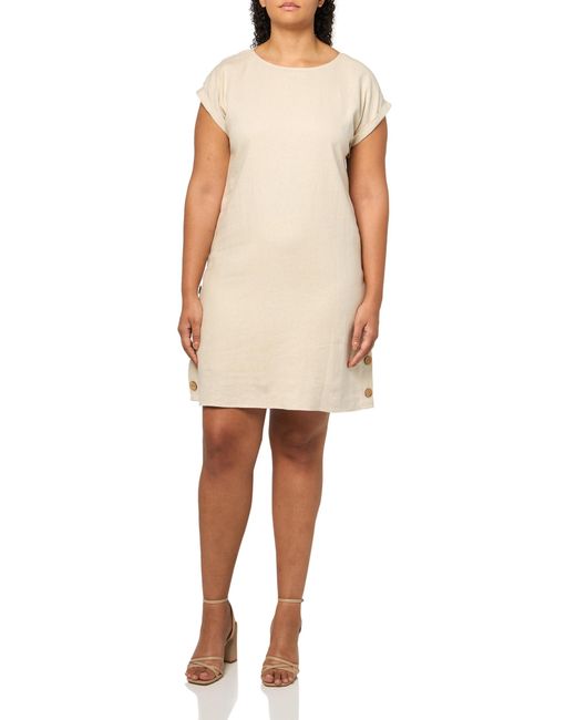 Jones New York Natural Ss Side Button Swing Dress