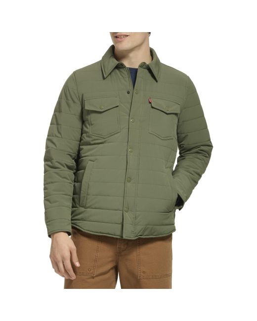 Levi's Green Lightweight Quilted Shirt Jacket for men