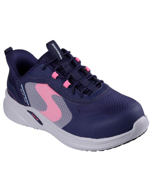 Skechers Blue Bungee Lace Athletic Hands Free Slip-ins Carbix Industrial Shoe