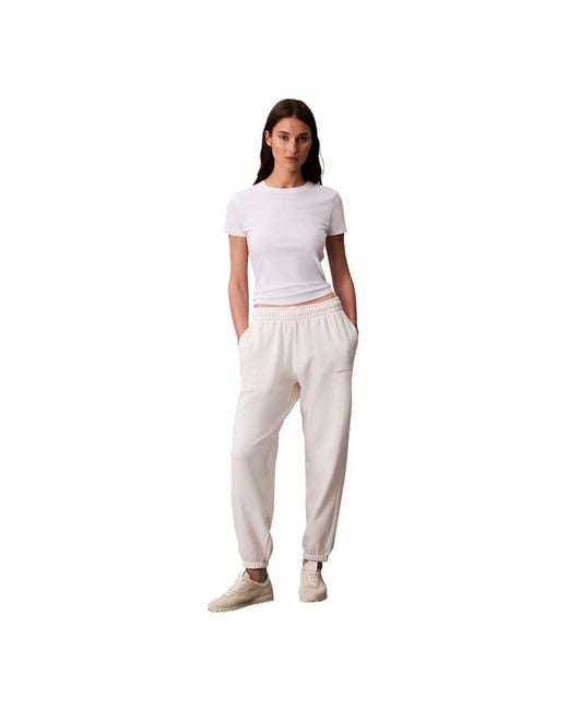 Calvin Klein Red Monogram Logo Joggers