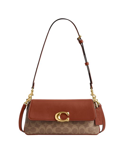 COACH Red Jet Shoulder Bag In Signature Canvas