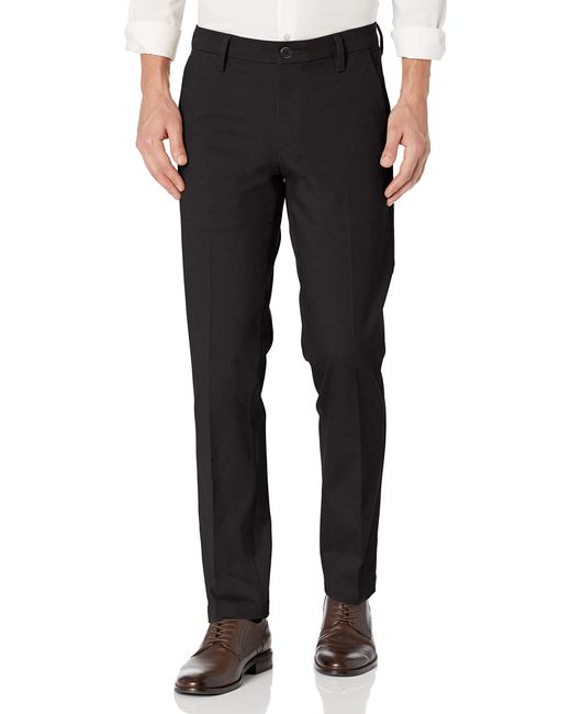 Dockers Straight Fit Workday Khaki Smart 360 Flex Pants in Black for ...