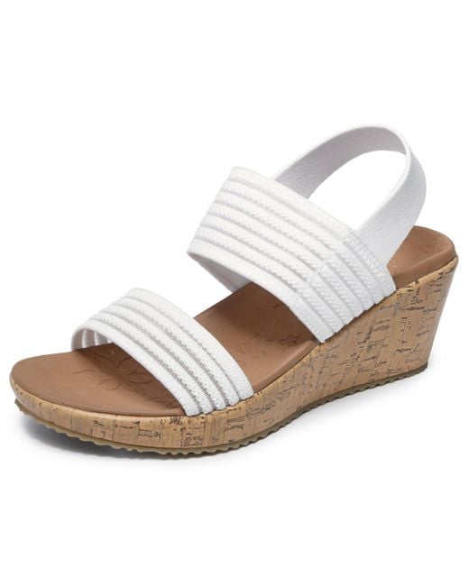 Skechers White Beverlee-sheer Luck Wedge Sandal
