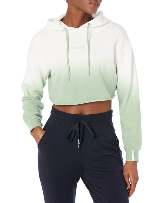 Guess Green Anise Crop Hoodie