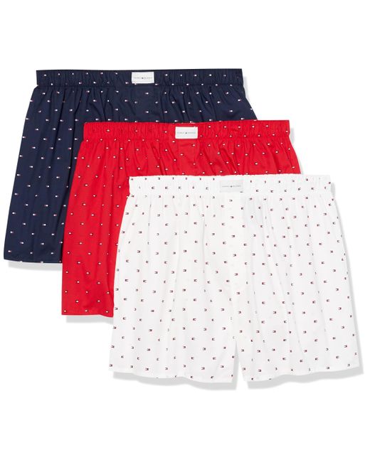 Tommy Hilfiger Red Cotton Classics Woven Boxer 3-pack for men