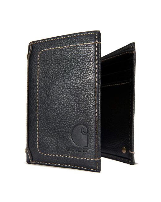 Carhartt Black Rugged Pebble Leather Wallet for men