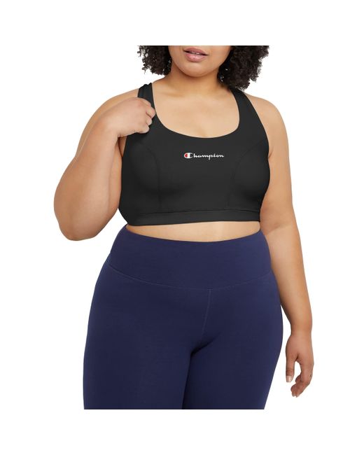 Champion Plus Size Absolute Racerback Sports Bra With Compression Fabric in Blue Lyst
