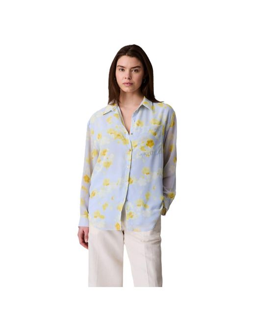 Calvin Klein Blue Printed Classic Button-down Shirt